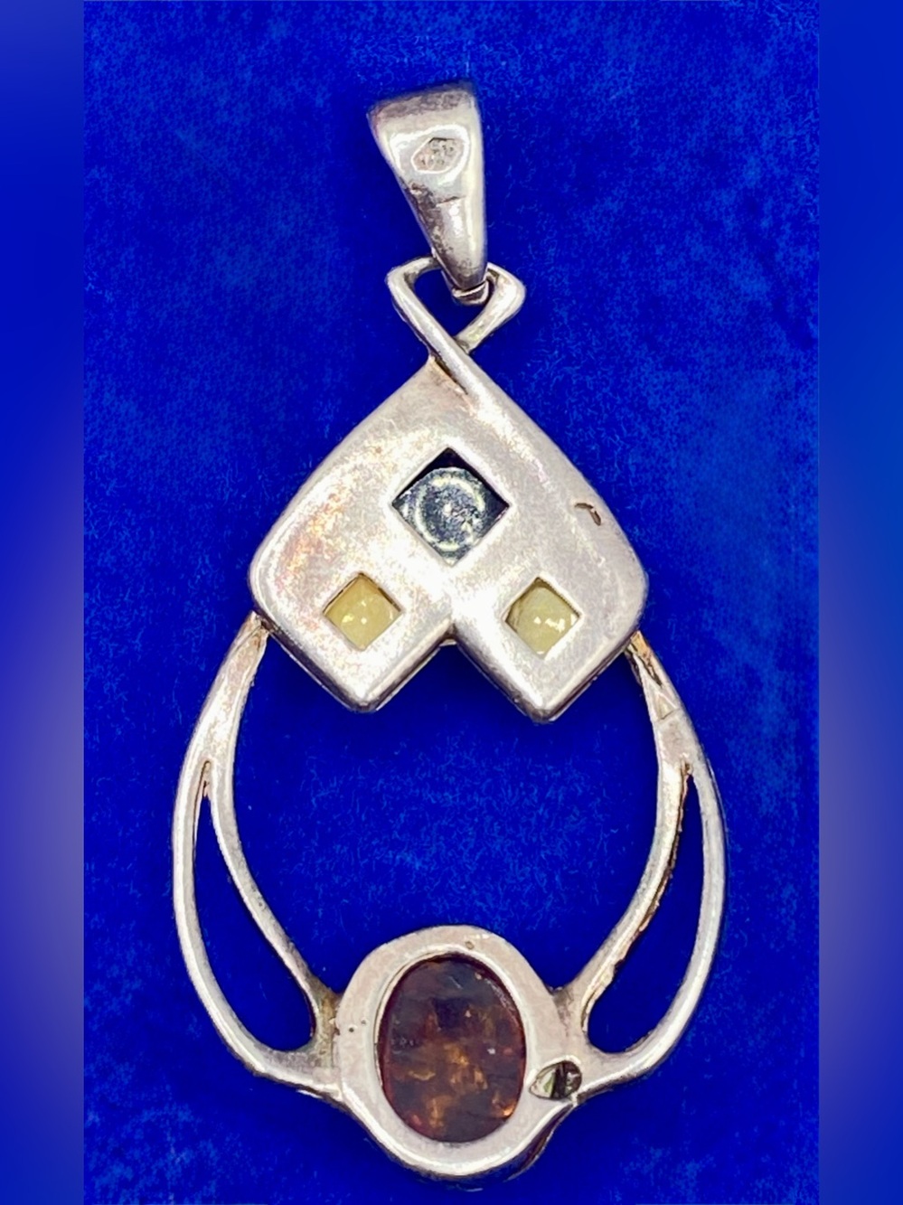 Baltic & Butterscotch Amber Sterling Silver Pendant - Picture 2 of 5